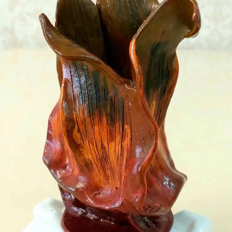 Подсвечник из глины интерьерный