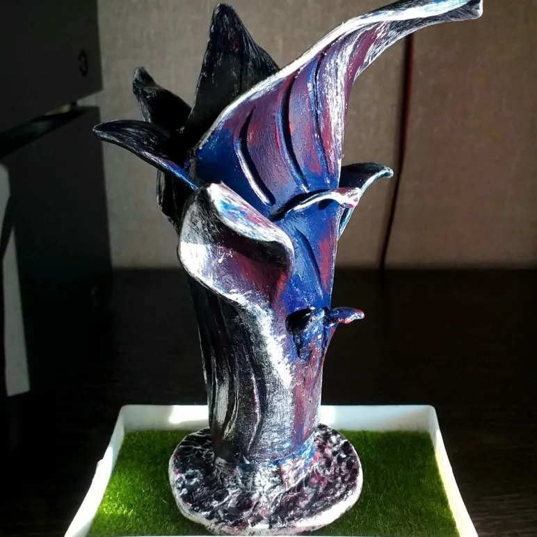 Подсвечник из глины интерьерный