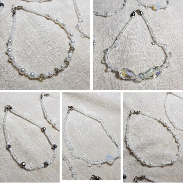 Браслеты из бисера с бусинами и кристаллами