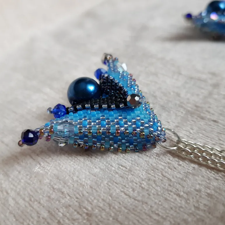 Подвеска, двойная брошь, серьги и серьги гвоздики "Вдохновение"