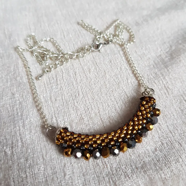 Двухстороннее колье "Радуга" из бисера