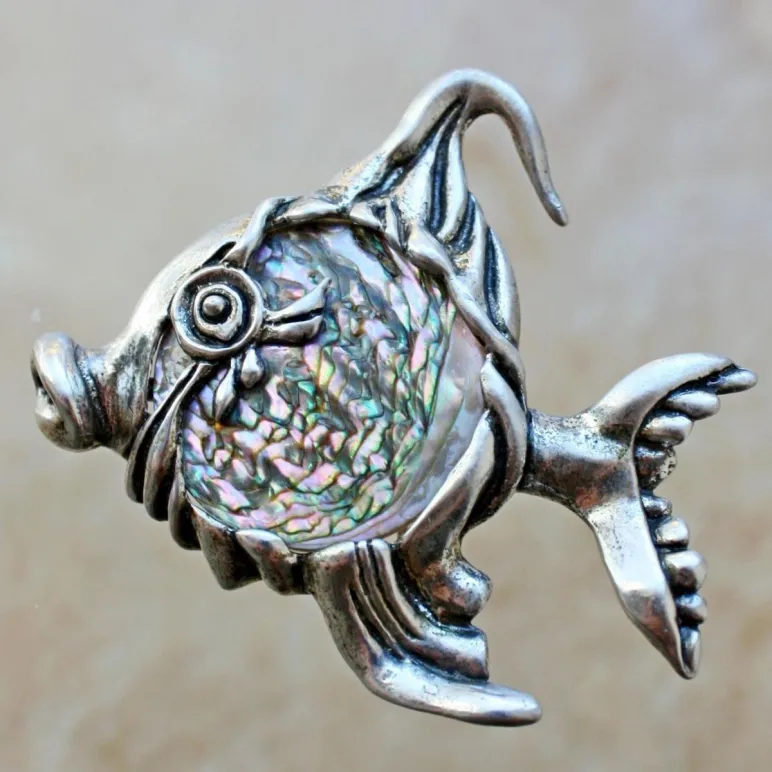 Коллекционная серебряная брошь 1960-е CYVRA