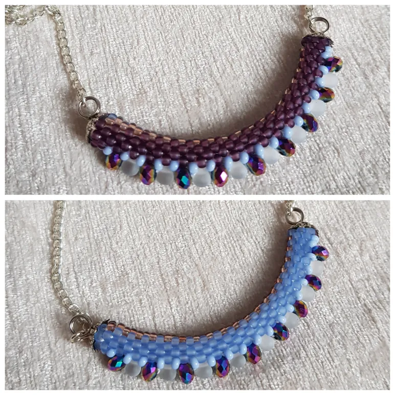 Двухстороннее колье "Радуга" из бисера