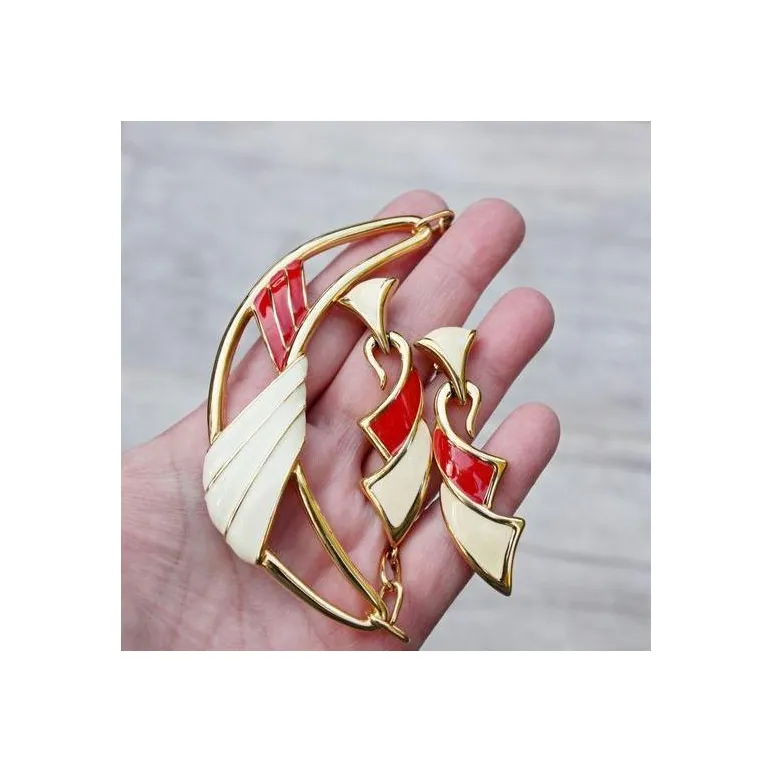 Винтажный, коллекционный комплект, колье и серьги MONET