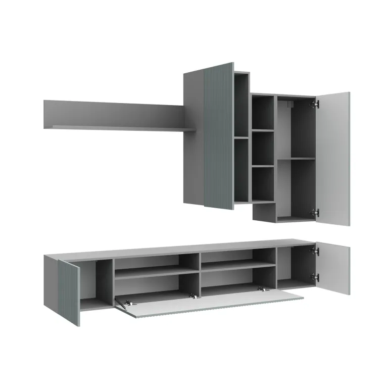 Мебель для гостиной стенка СКАНДИ цвет Грин Глей Софт