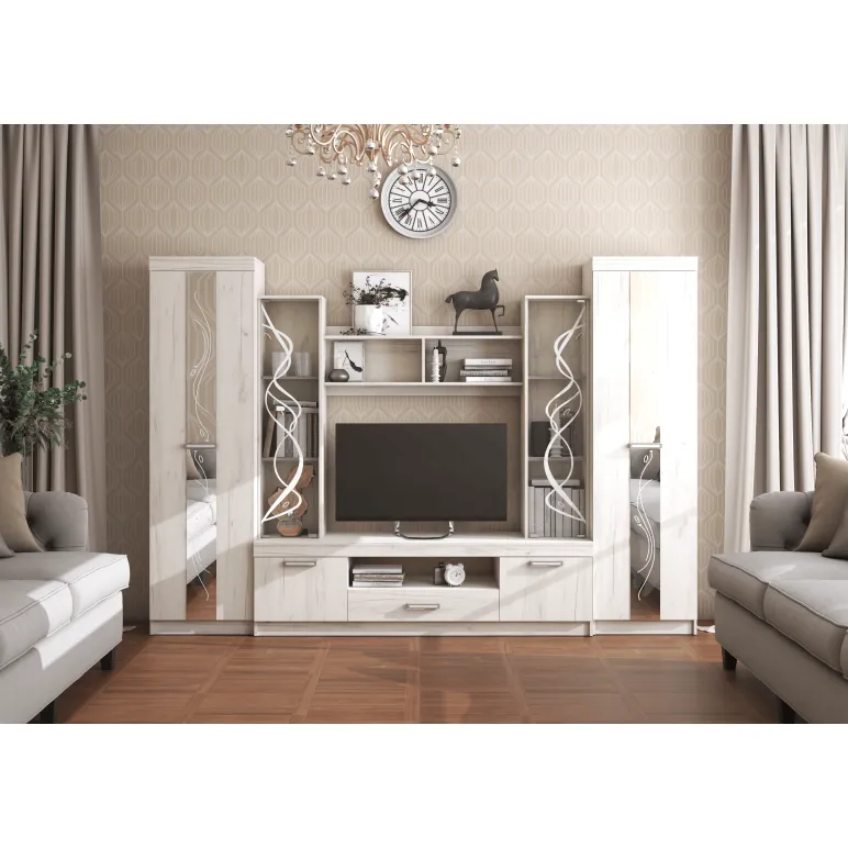 Мебель для гостиной стенка Атлантида - 2Б Цвет крафт белый