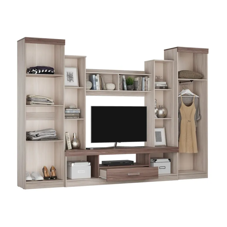 Мебель для гостиной стенка Атлантида - 2Б цвет темный ясень