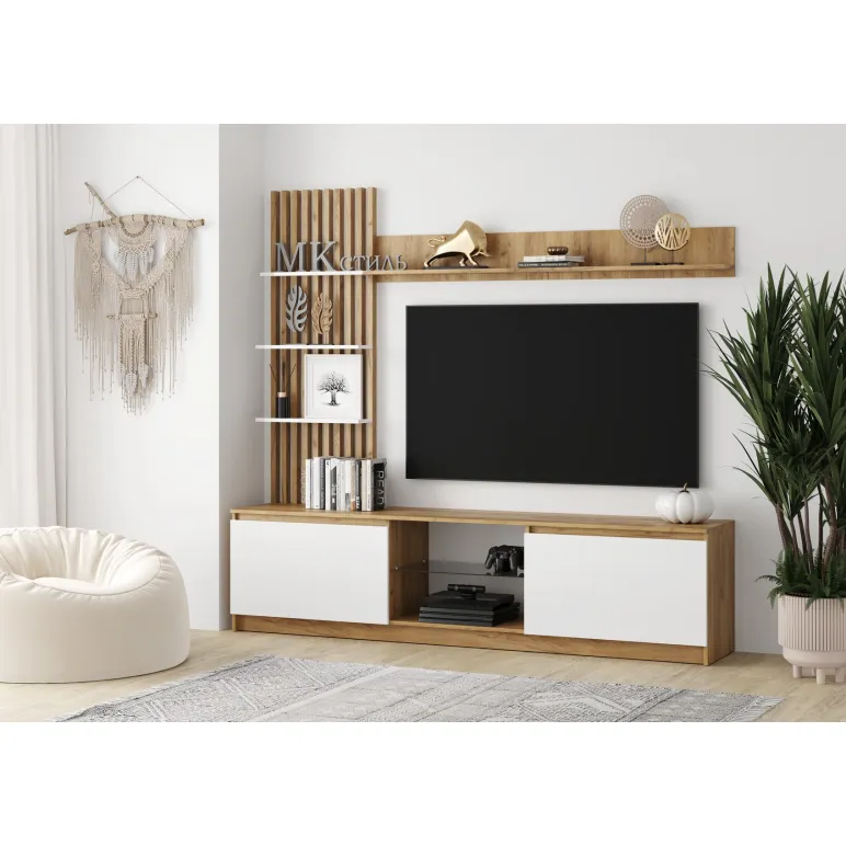 Мебель для гостиной стенка БОСТОН НМ-001 цвет белый МДФ